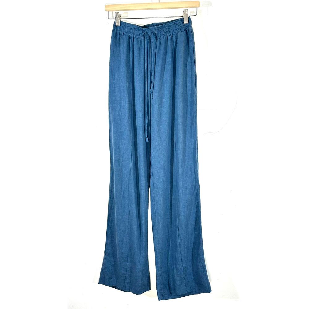HAIGHT Linen wide leg‎ pants Womans Small beachy casual chic